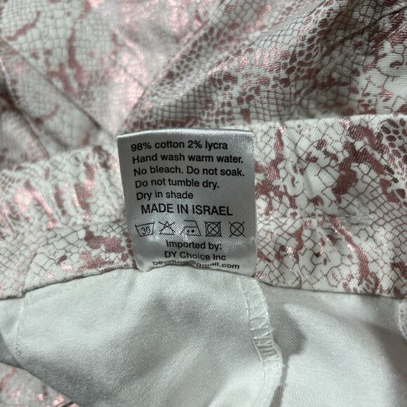 Bevy Flog Size 24 Rose Gold Pink Python Snake Shely Drawstring Pull On Pants - Picture 10 of 11